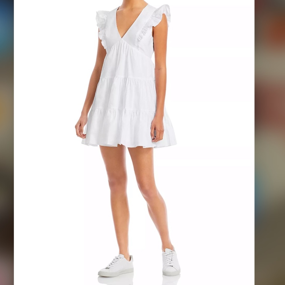 Aqua Ruffled Mini Dress - Picture 5 of 14